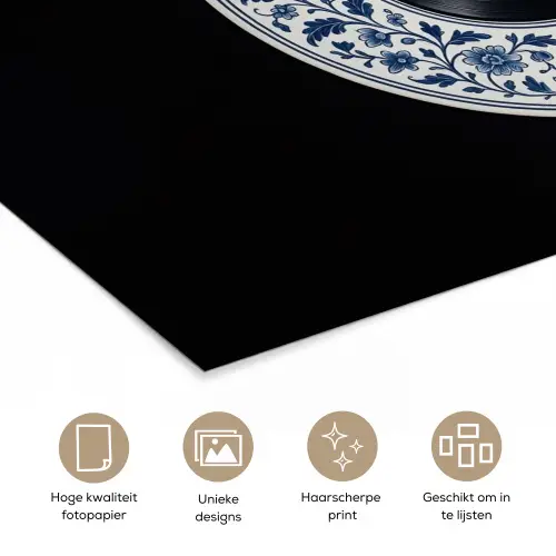 Vinyl - LP - Delfts Blauw - Muziek poster papier klein -closeup_NL