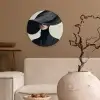 Zwart - Vrouw - Hoed Wandcirkel plexiglas klein -sfeer1