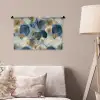 Bladeren - Abstract - Goud - Blauw Wandkleed katoen klein -sfeer4