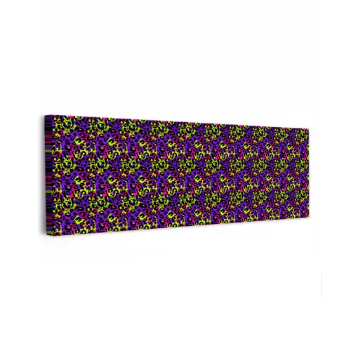 Paars - Neon - Dieren - Panter canvas 2cm klein 828 -z3d
