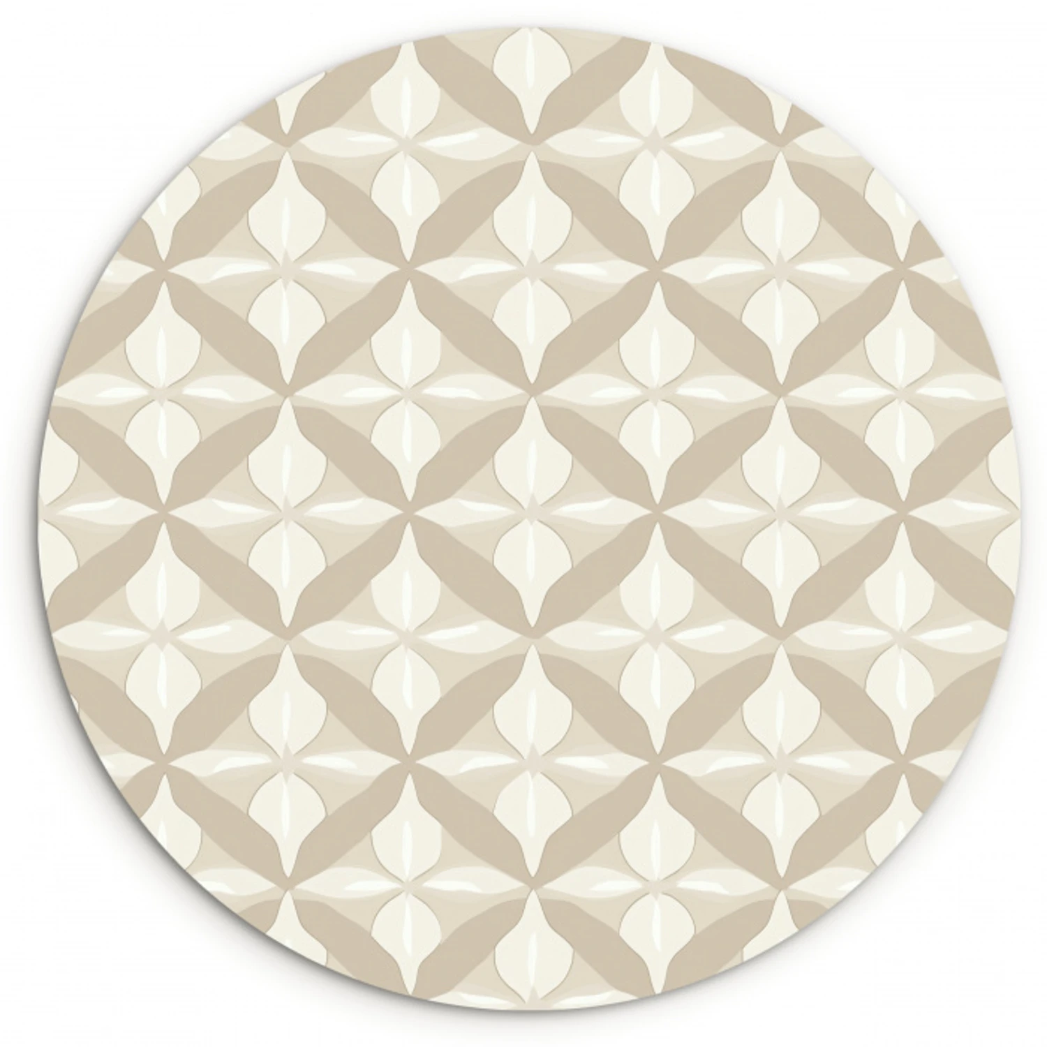 Patroon - Klassiek - Beige Wandcirkel kunststof plaat 5mm dik klein 188 -3d
