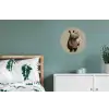 Neushoorn - Witte bloemen - Lief Wandcirkel aluminium klein -slaapkamer