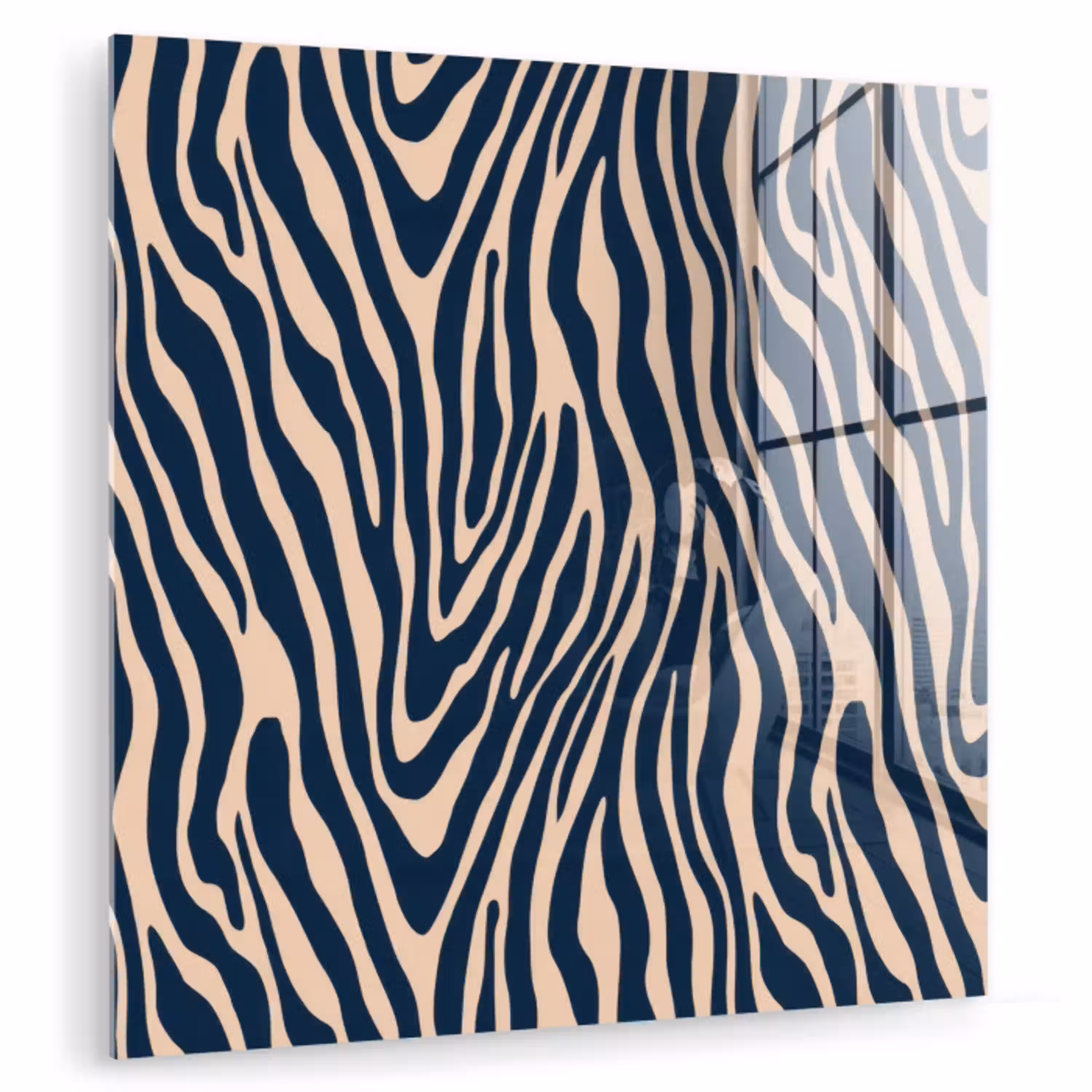Zebra - Patroon - Blauw - Beige plexiglas 5mm klein 11 -zzzproduct_nieuw
