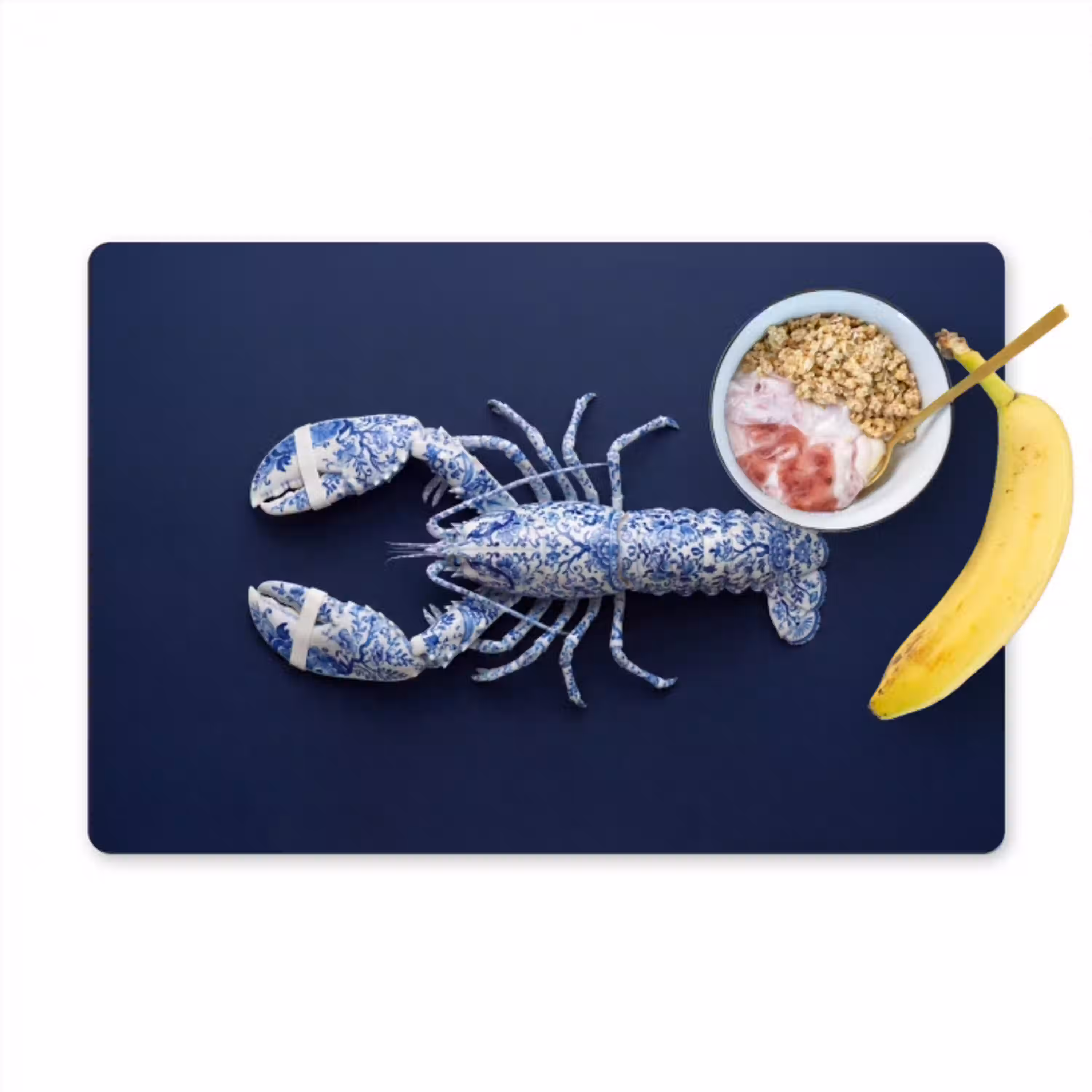 Kreeft - Porselein - Delfts - Blauw Placemat vinyl groot -zzzproduct_Kitchenyeah-website