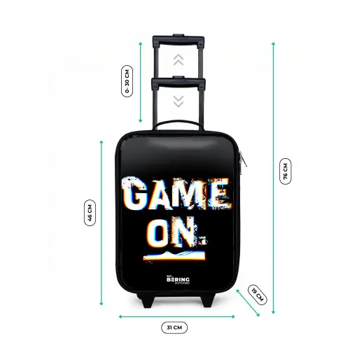 Game on in zwart wit Kinderkoffer - Zwart klein -productfoto_formaten