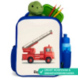 Brandweerwagen - Getekend - Rood Kinderrugzak - Blauw middel -inhoud_NL