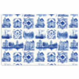 Huizen - Schepen - Blauw poster papier klein 62 -3d