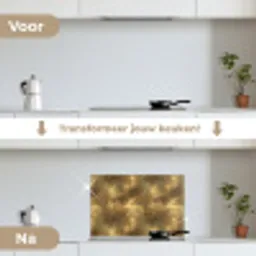 Antiek - Metaallook - Goud keuken achterwand spatscherm klein 900 -voor_na_NL