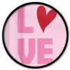 Love - Roze - Hart - Valentijn Fotolijst rond zonder passe partout klein -3d