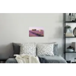 Lavendel - Landschap - Sereen - Paars Muursticker klein -slaapkamer