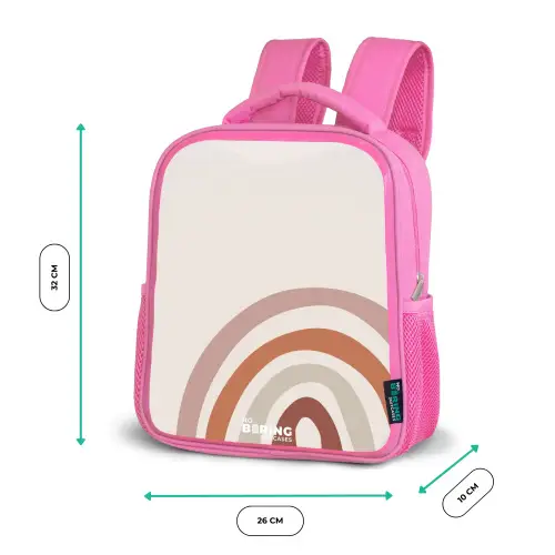 Ruwe regenboog naturel Kinderrugzak - Roze middel -productfoto_formaten