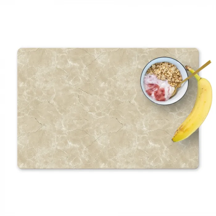 Lichtbeige - Marmer - Diffusie adering Placemat vinyl groot 368 -zzzproduct_Kitchenyeah-website