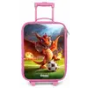Rode draak voetbalt in zonnig stadion Kinderkoffer - Roze klein -zz3dotto