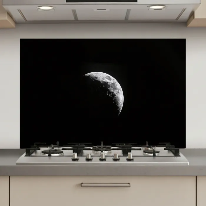 Maan - Hemel - Zwart - Schaduw keuken achterwand spatscherm klein -3d_website