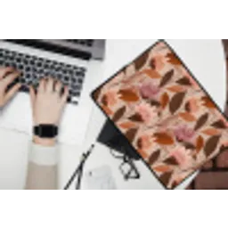 Bloemen - Bladeren - Bruin laptophoes neopreen klein 279 -bureau