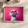 Pink - Hond - Bubbel Dienblad Rechthoek middel -USP_Formaat
