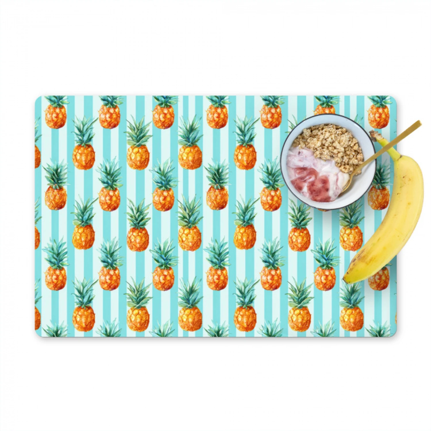 Ananas - Strepen - Groen Placemat vinyl groot 368 -zzzproduct_Kitchenyeah-website