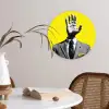 Pak - Hand - Geel Wandcirkel kunststof plaat 5mm dik klein -sfeer4
