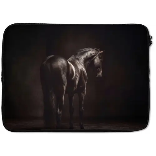 Krachtig - Paard - Donker laptophoes neopreen klein -zkaufland3dotto