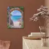 Doorkijk - Poort - Zee - Strand - Rotsen PET vilt klein -sfeer4
