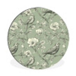 Klassiek - Botanisch - Groen Wandcirkel aluminium klein 190 -3d