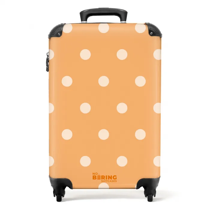Oranje stippen patroon NBS - Handbagage koffer - Unisex middel -productfoto_recht