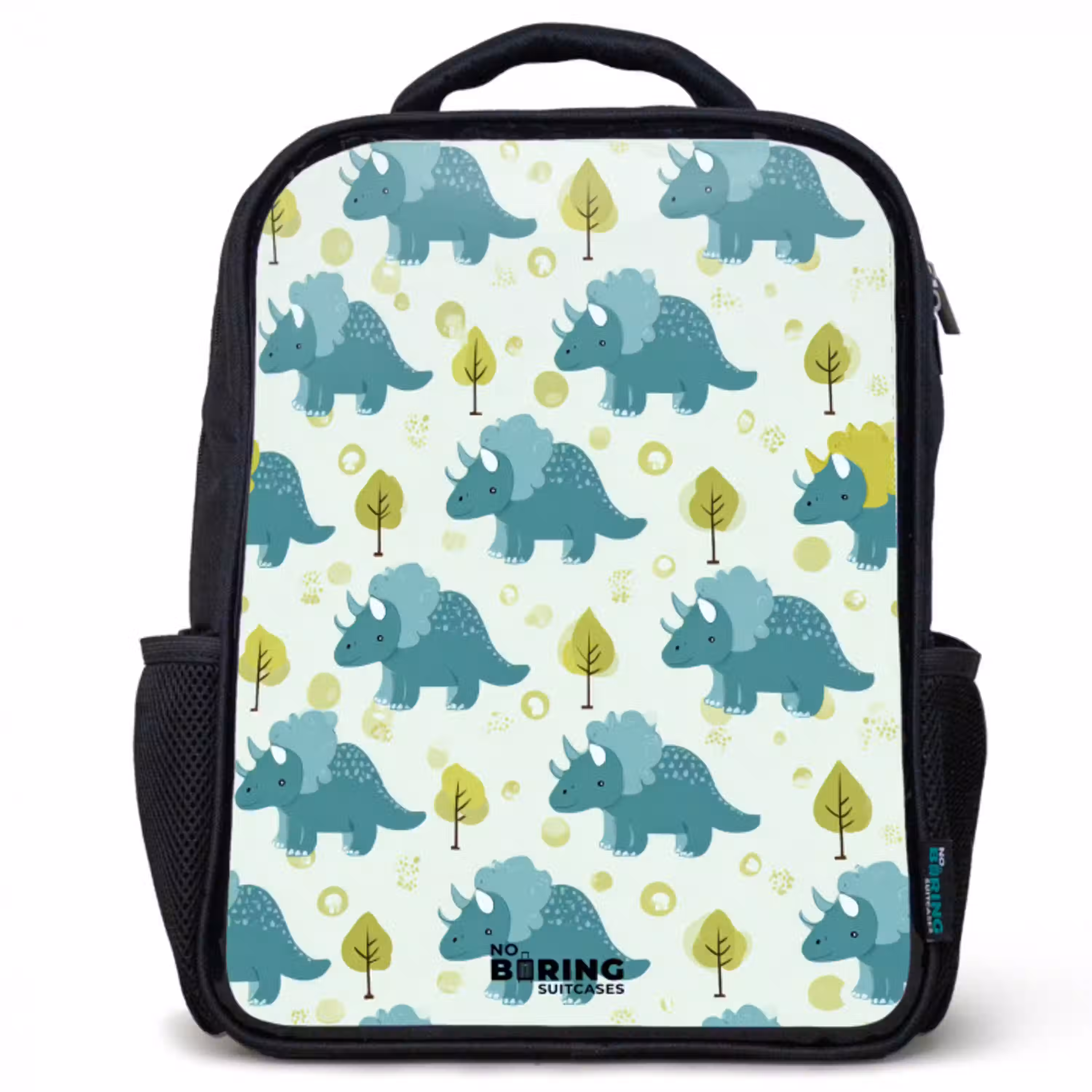 Dinos - Patroon - Natuur Rugzak - Zwart middel -3d