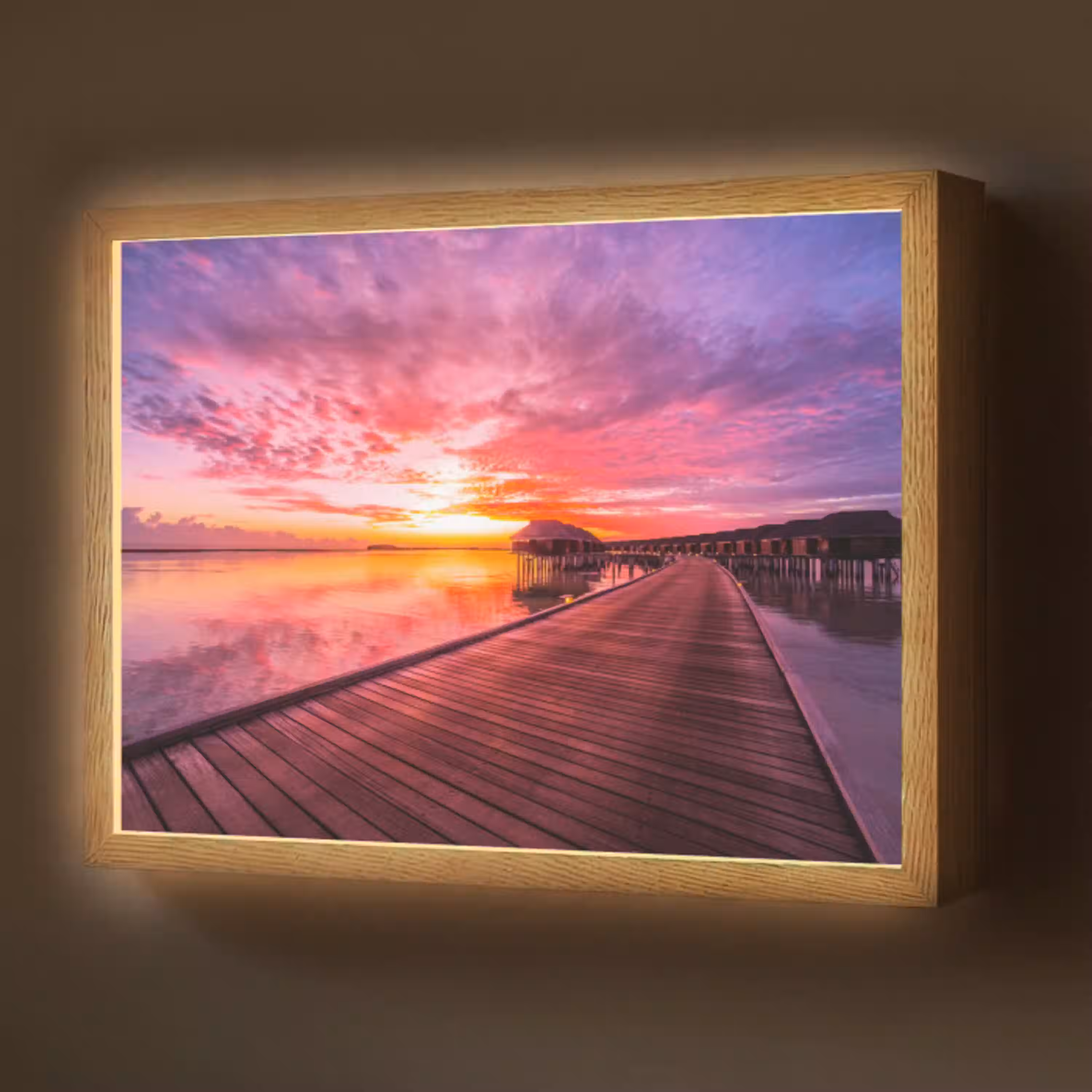 Steiger - Water - Zon - Roze - Horizon Light Box met batterij (Wandlamp) middel -z3d_website