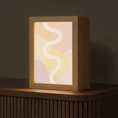 Golvende vormen - Abstract - pastel Light Box met kabel (Tafellamp) klein -z3d_website