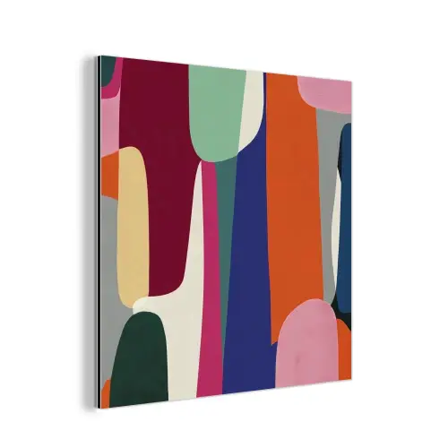 Vormen - Ritmisch - Kleuren - Abstract aluminium wit klein -3d