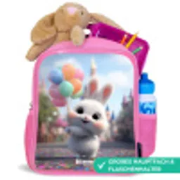 Konijn - Ballonnen Kinderrugzak - Roze middel -inhoud_DE