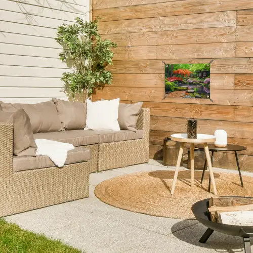 Kleurrijke Japanse Tuin tuinposter los doek klein -sfeer4