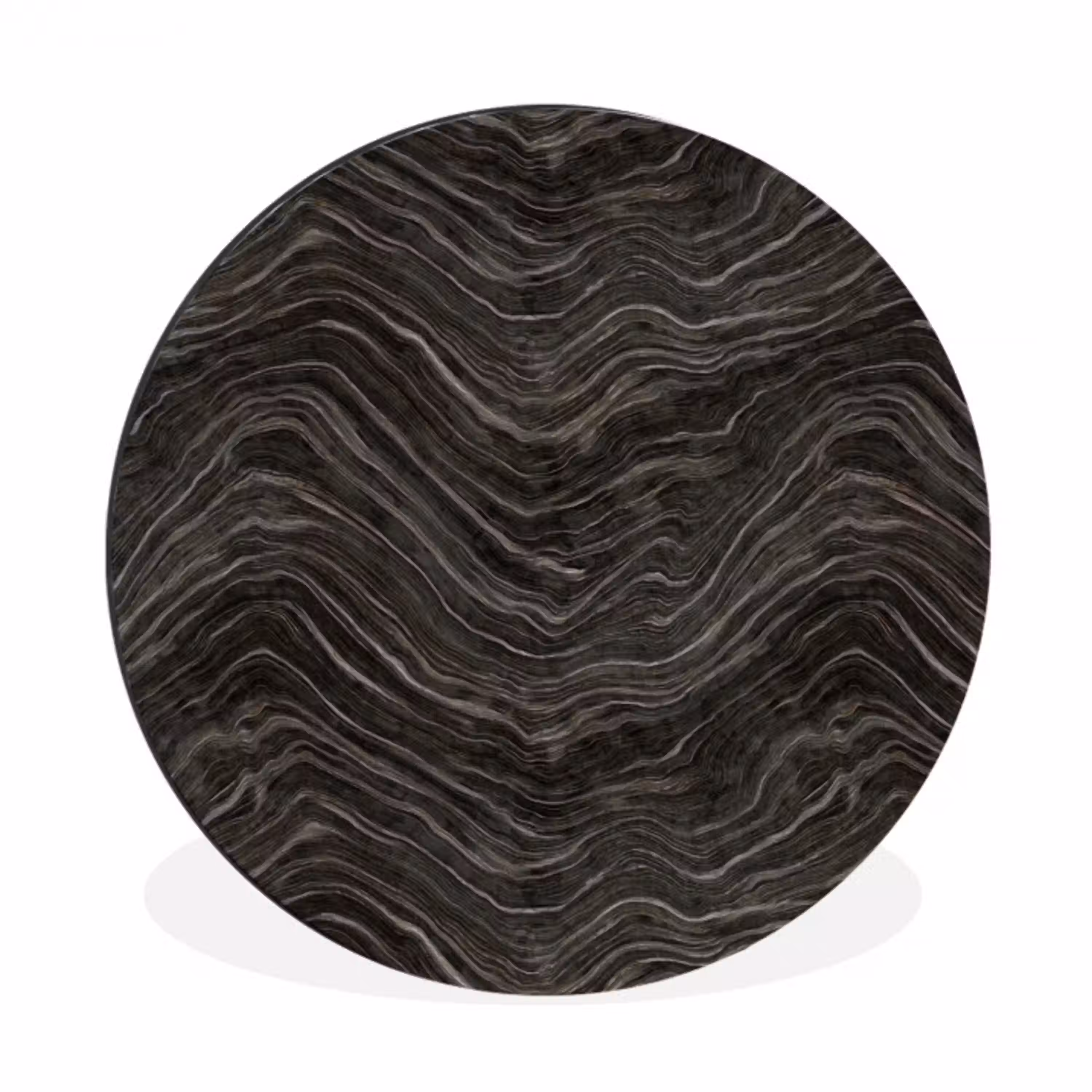 Patroon - Contrast - Antraciet Wandcirkel aluminium klein 190 -3d