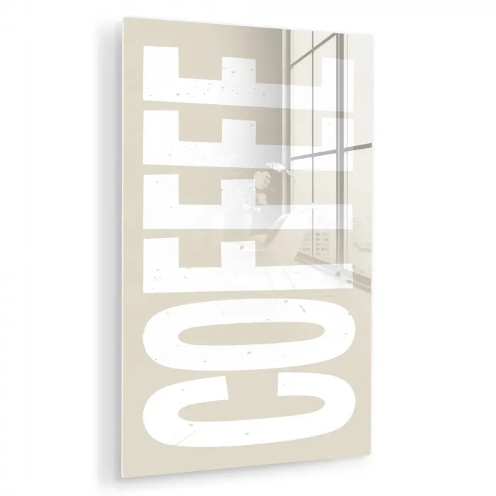 Wit - Koffie - Vintage - Decoratie plexiglas 5mm klein -zzzproduct_nieuw