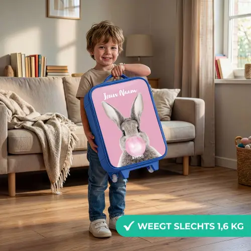 Kauwend knaagje Kinderkoffer - Blauw klein -sfeer2_NL