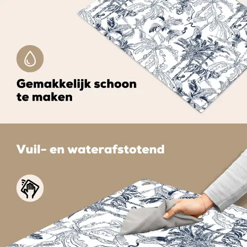 Tijger - Jungle - Blauw Inductie beschemer met haakjes klein 777 -ky-schoon-nl