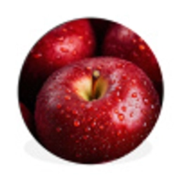 Rood - Appels - Fruit Wandcirkel aluminium klein -3d