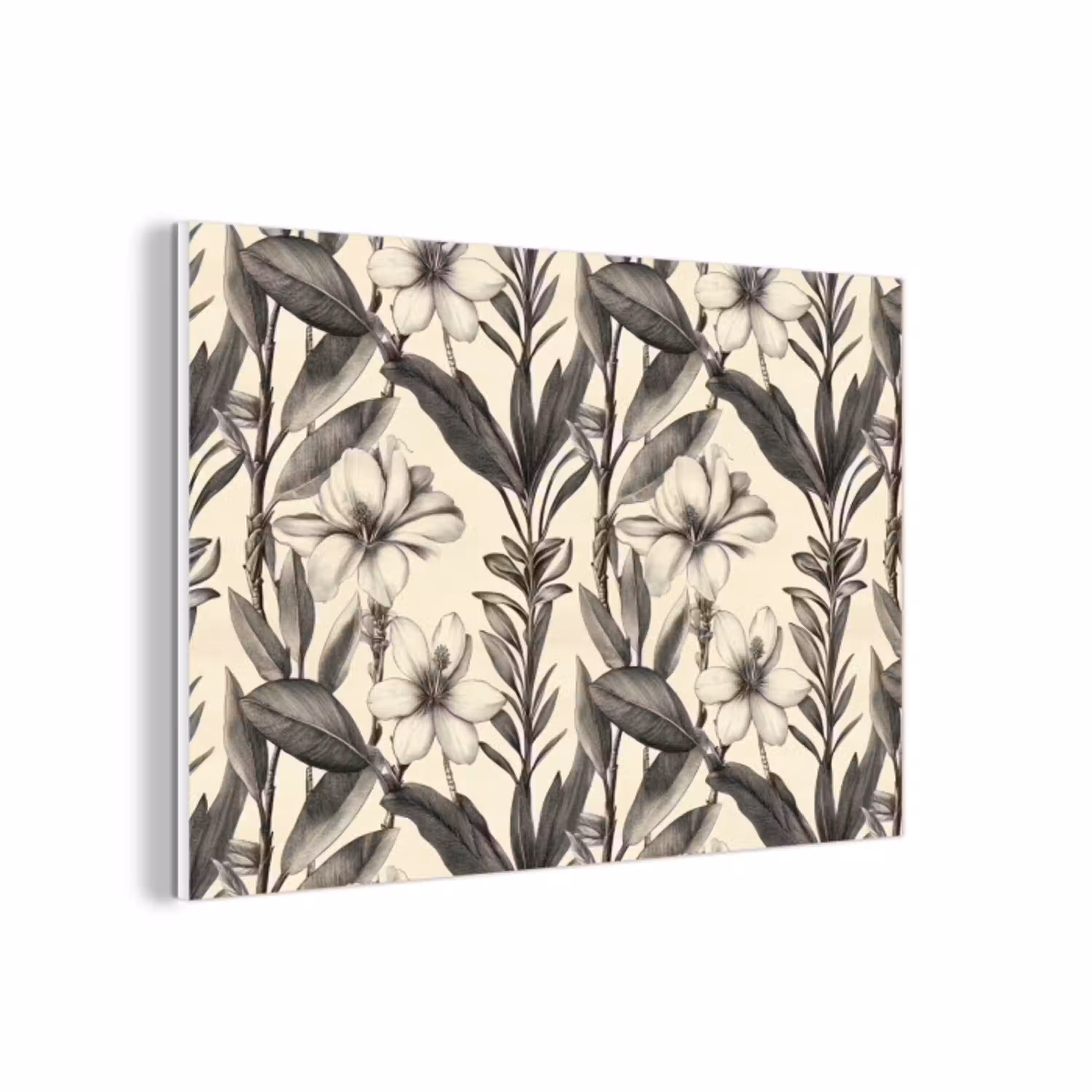 Klassiek - Botanisch - Zwart - Beige forex 5mm xxl 6 -3d