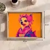 Kimono - Hondje - Bloemenkroon - Oranje Dienblad Rechthoek middel -USP_Formaat