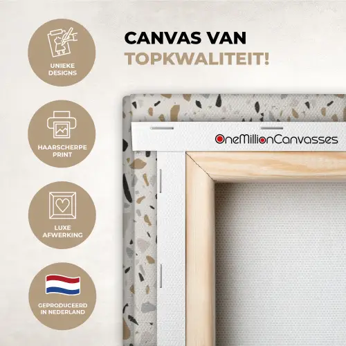 Terrazzo -  Patroon - Staal canvas 2cm xxl 828 -sfeer2