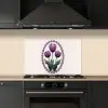Tulpen - Paars - Lijst - Bladeren keuken achterwand spatscherm klein -sfeer1