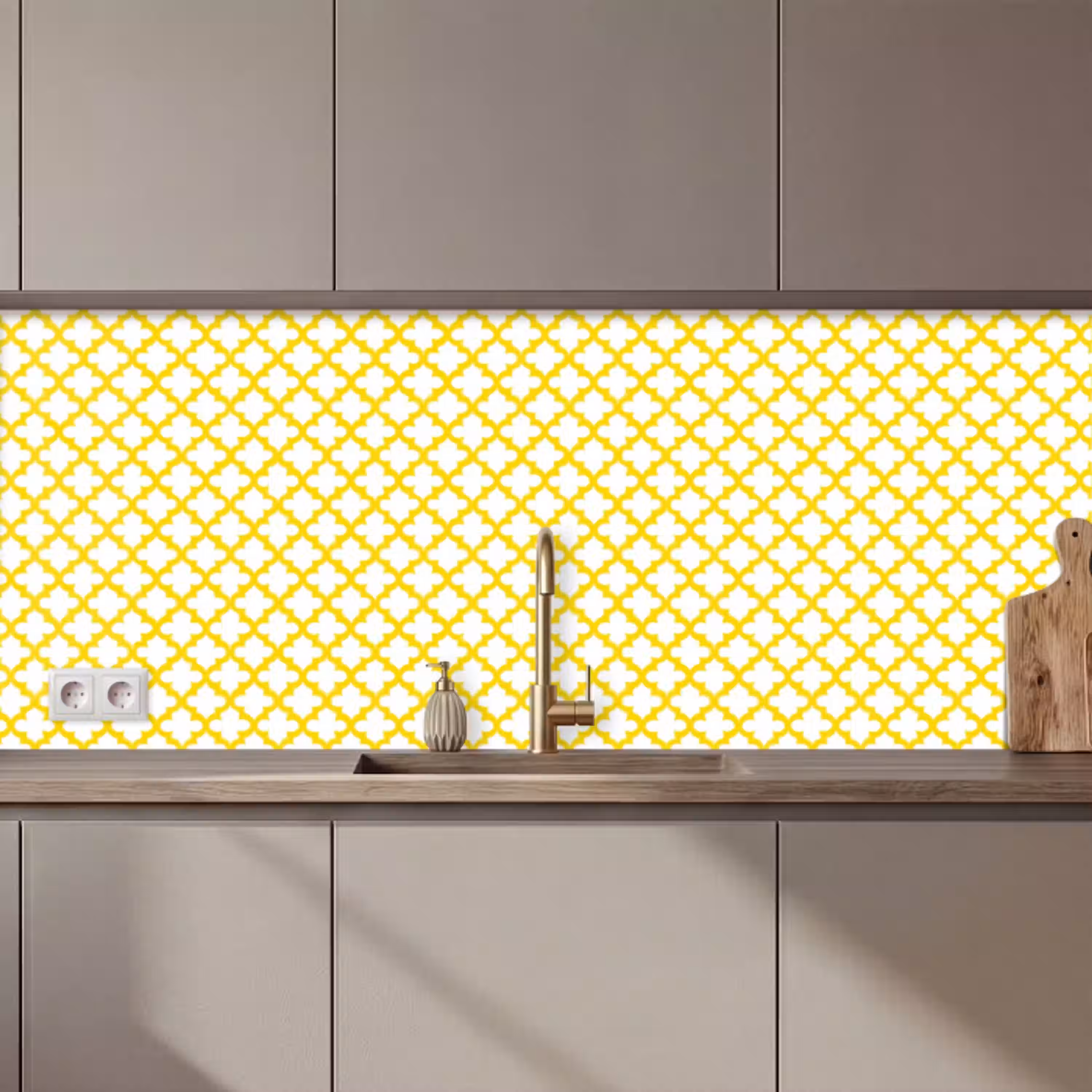 Patroon - Geometrisch - Klassiek - Geel keuken achterwand 2 middel 871 zz_3dshopping