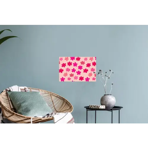 Bloemen - Patroon - Roze Muursticker klein -plant
