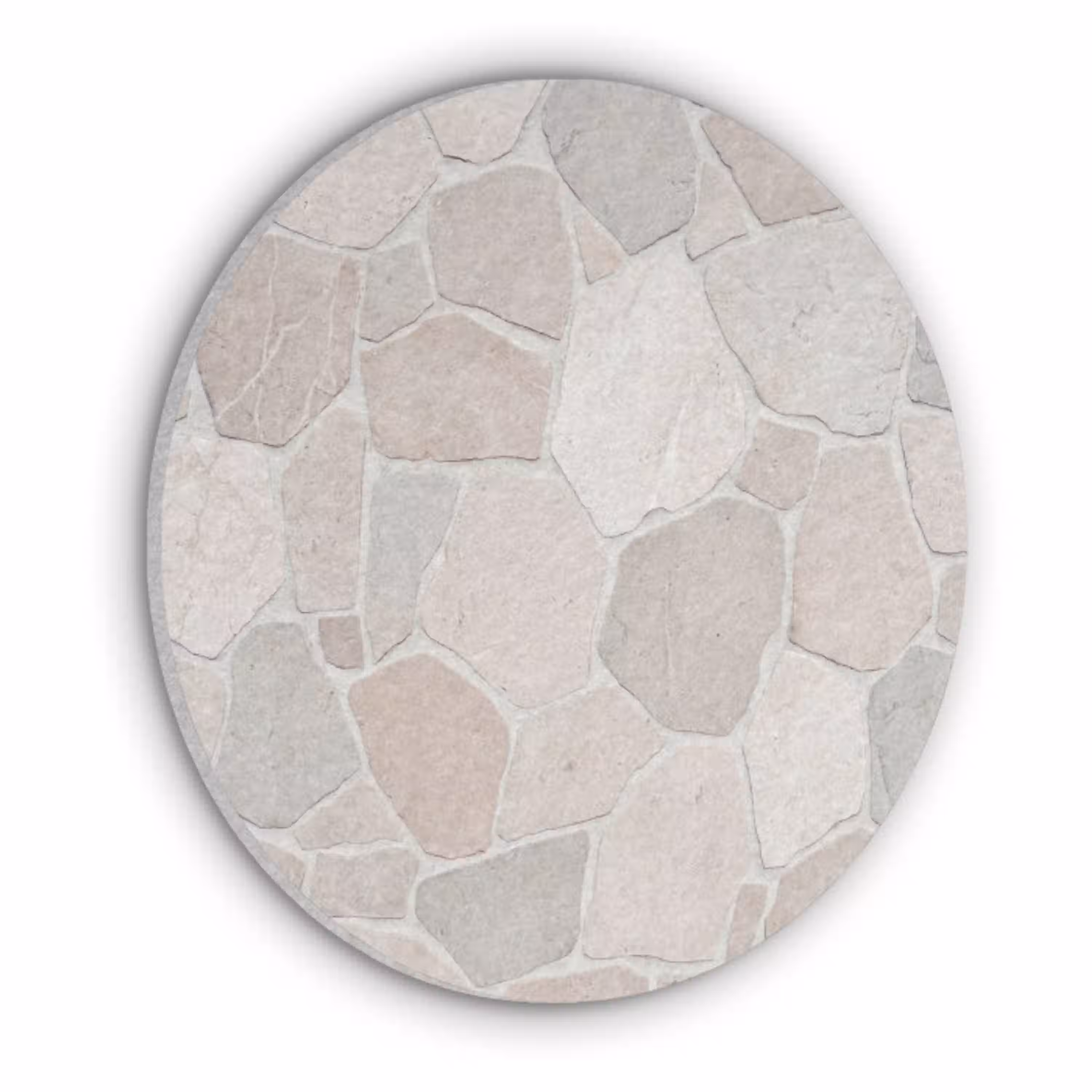 Steen - Patroon - Textuur - Beige Akoestische PET Vilt - Rond klein -3d