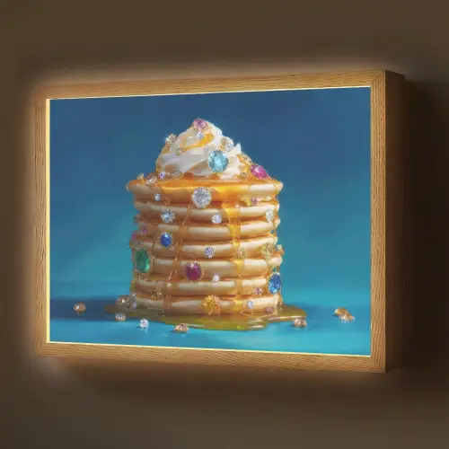 Pannenkoeken - Steentjes - Glitter - Slagroom Light Box met batterij (Wandlamp) middel -z3d_website