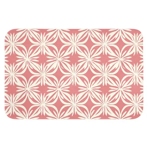 Roze - Bloemenmotief - Wit - Modern Badmat klein 997 -3d