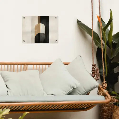Geometrische - Vormen - Wit tuinposter los doek klein -sfeer7