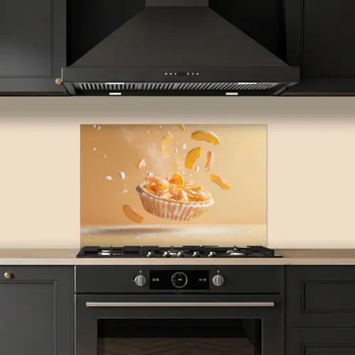 Peach - Eten - Taart - Oranje keuken achterwand spatscherm klein -sfeer1