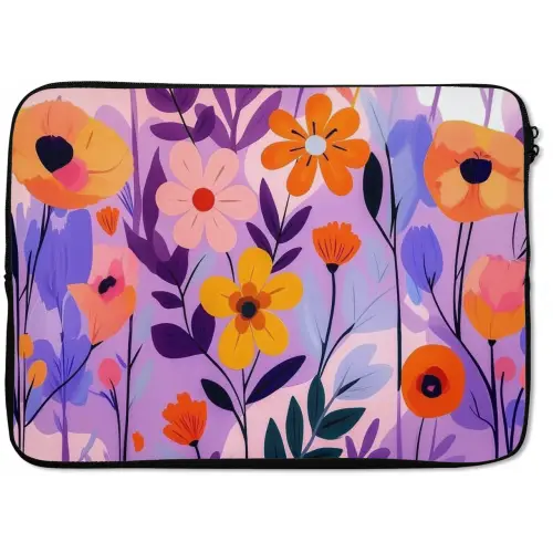 Bloemen - Kleurrijk - Bladeren laptophoes neopreen klein -zkaufland3dotto