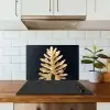 Bladeren - Herfst - Goud - Zwart - Natuur - Luxe keuken achterwand spatscherm klein -sfeer2